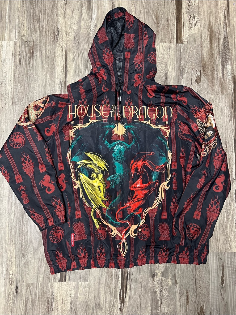 Members Only House of the Dragon Windbreaker Jacket Size XL